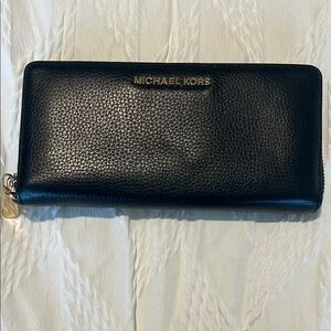Michael Kors Black Pebbled Leather Wallet